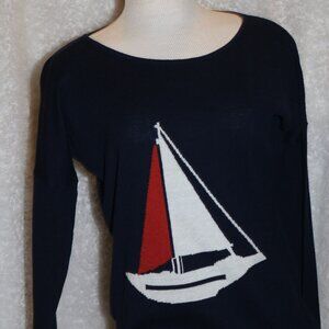THML ladies sailboat long sleeve light weight sweater size small